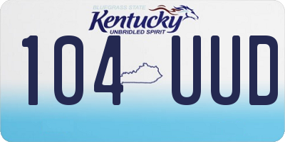 KY license plate 104UUD