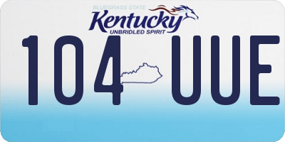 KY license plate 104UUE