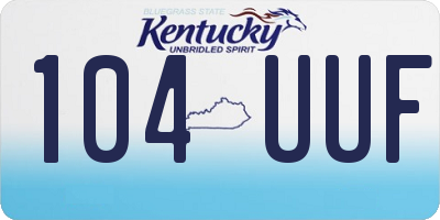 KY license plate 104UUF