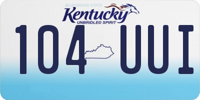 KY license plate 104UUI