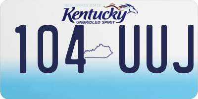 KY license plate 104UUJ