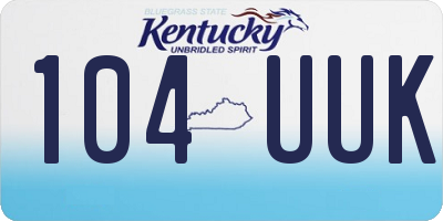 KY license plate 104UUK
