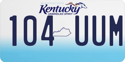 KY license plate 104UUM