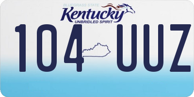 KY license plate 104UUZ