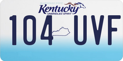 KY license plate 104UVF