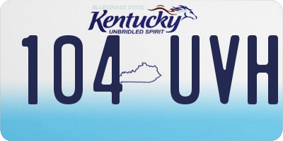 KY license plate 104UVH