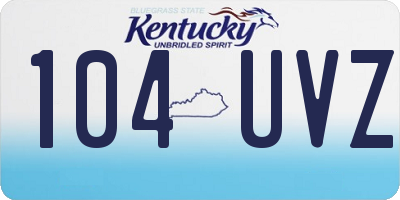 KY license plate 104UVZ