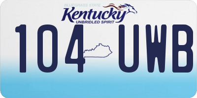 KY license plate 104UWB