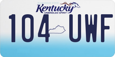 KY license plate 104UWF