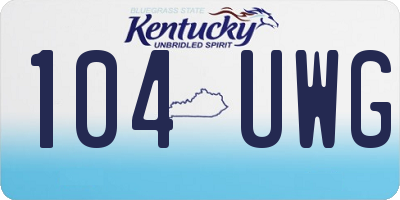 KY license plate 104UWG
