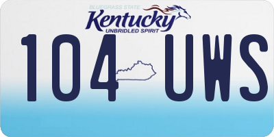 KY license plate 104UWS