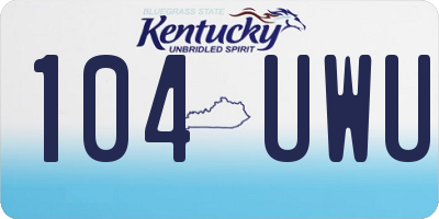 KY license plate 104UWU