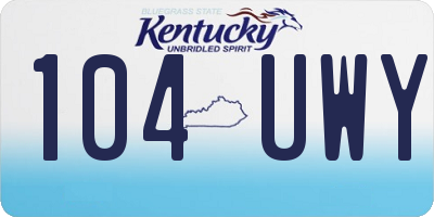 KY license plate 104UWY