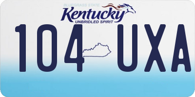 KY license plate 104UXA