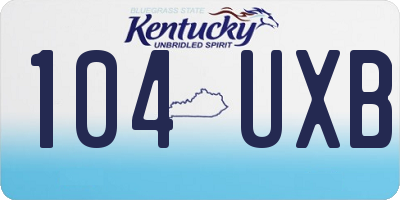 KY license plate 104UXB