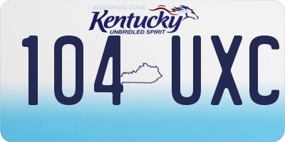 KY license plate 104UXC