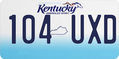 KY license plate 104UXD