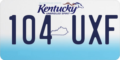 KY license plate 104UXF
