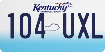 KY license plate 104UXL