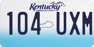 KY license plate 104UXM