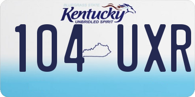 KY license plate 104UXR