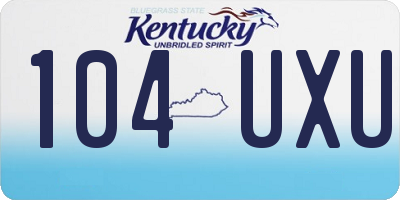 KY license plate 104UXU