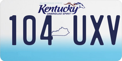 KY license plate 104UXV