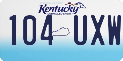 KY license plate 104UXW