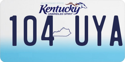 KY license plate 104UYA