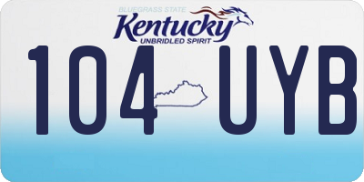KY license plate 104UYB
