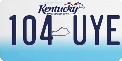 KY license plate 104UYE