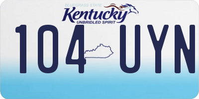 KY license plate 104UYN