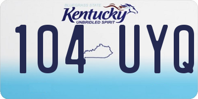 KY license plate 104UYQ