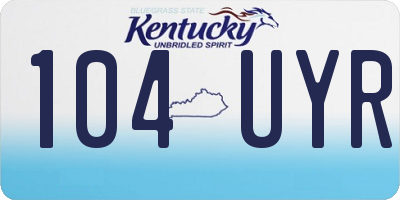 KY license plate 104UYR