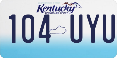 KY license plate 104UYU