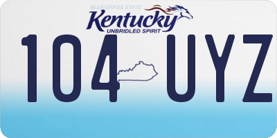KY license plate 104UYZ