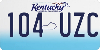 KY license plate 104UZC