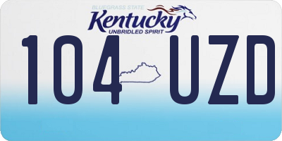 KY license plate 104UZD