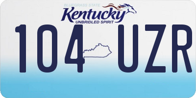 KY license plate 104UZR