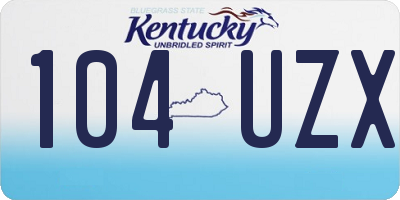 KY license plate 104UZX