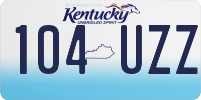 KY license plate 104UZZ