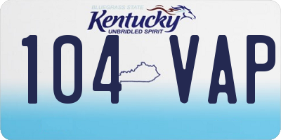 KY license plate 104VAP