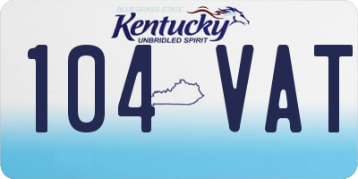 KY license plate 104VAT