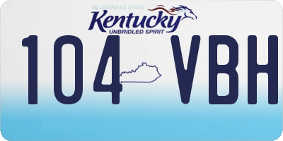 KY license plate 104VBH