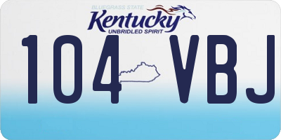 KY license plate 104VBJ