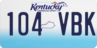 KY license plate 104VBK