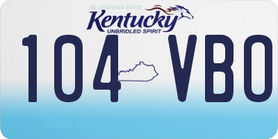 KY license plate 104VBO