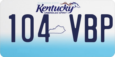 KY license plate 104VBP