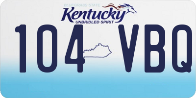 KY license plate 104VBQ