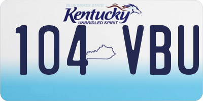 KY license plate 104VBU